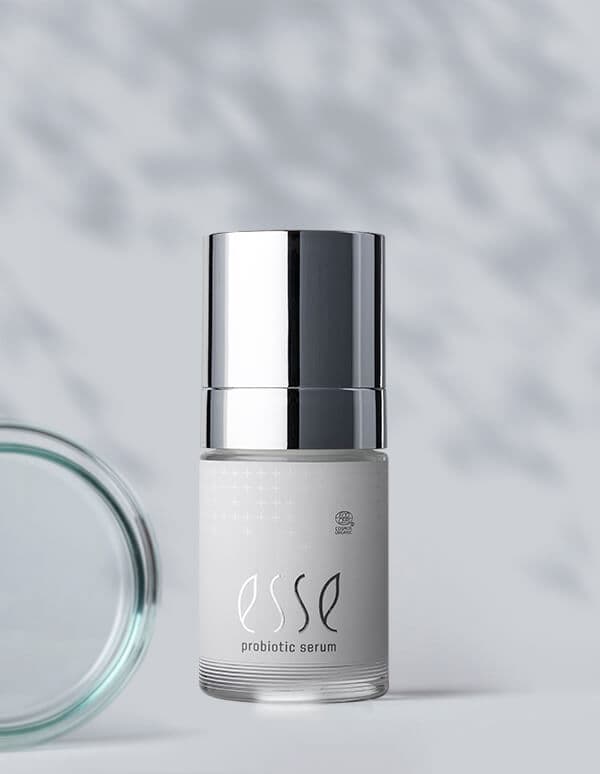 An Esse Skincare probiotic serum, certified organic and vegan